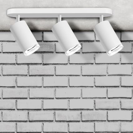 LED RGBW Dimbar badrumsspot TURYN 3xGU10/6,5W/230V 2700-6500K Wi-Fi IP44 vit