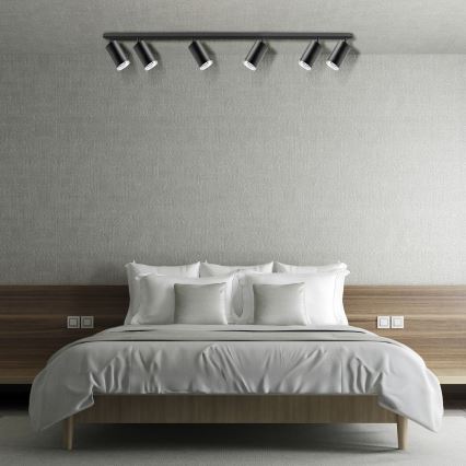 LED RGBW Dimbar badrumsspotlight TURYN 6xGU10/6,5W/230V 2700-6500K Wi-Fi IP44 svart