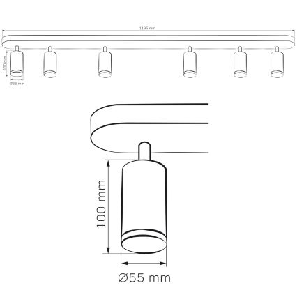 LED RGBW Dimbar badrumsspotlight TURYN 6xGU10/6,5W/230V 2700-6500K Wi-Fi IP44 svart