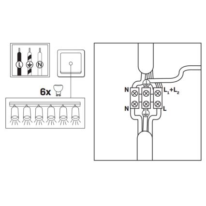 LED RGBW Dimbar badrumsspotlight TURYN 6xGU10/6,5W/230V 2700-6500K Wi-Fi IP44 svart