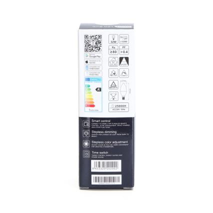 LED RGBW dimbar lampa C37 E14/5W/230V 3000-6500K Wi-Fi - Aigostar