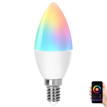 LED RGBW dimbar lampa C37 E14/6,5W/230V 2700-6500K Wi-Fi - Aigostar