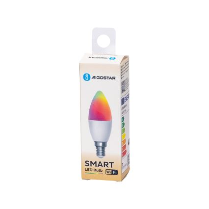 LED RGBW dimbar lampa C37 E14/6,5W/230V 2700-6500K Wi-Fi - Aigostar