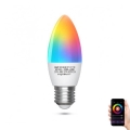 LED RGBW dimbar lampa C37 E27/7W/230V 3000-6500K Wi-Fi - Aigostar