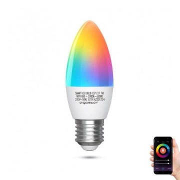LED RGBW dimbar lampa C37 E27/7W/230V 3000-6500K Wi-Fi - Aigostar