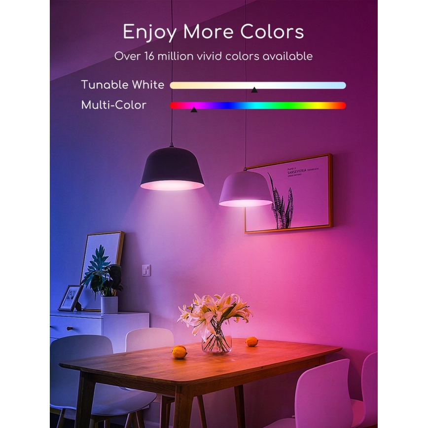 LED RGBW dimbar lampa C37 E27/7W/230V 3000-6500K Wi-Fi - Aigostar