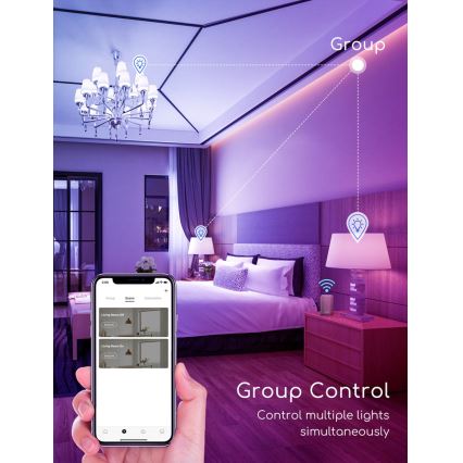 LED RGBW dimbar lampa C37 E27/7W/230V 3000-6500K Wi-Fi - Aigostar