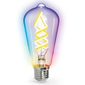 LED RGBW dimbar lampa FILAMENT MESH Smart ST64 E27/4,9W/230V 2700-6500K - Aigostar