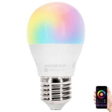 LED RGBW dimbar lampa G45 E27/6,5W/230V 2700-6500K - Aigostar