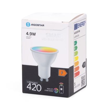 LED RGBW dimbar lampa GU10/4,9W/230V 2700-6500K Wi-Fi - Aigostar