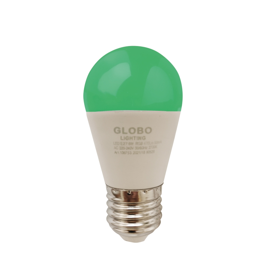LED RGBW dimbar lampa E27/6W/230V 3000K + fjärrkontroll - Globo