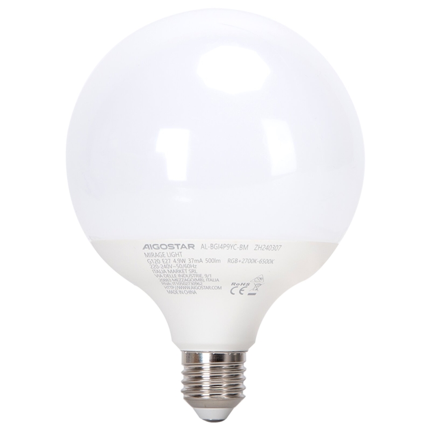 LED RGBW dimbar lampa MESH G120 E27/4,9W/230V 2700-6500K + fjärrkontroll - Aigostar