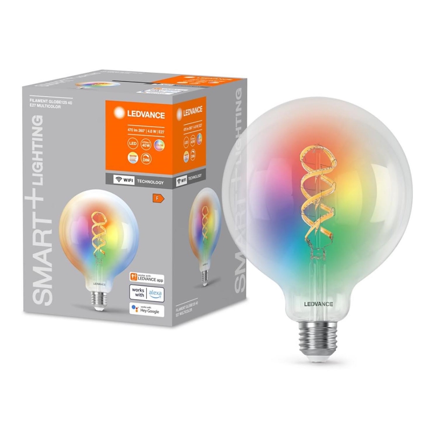 LED RGBW dimbar lampa SMART+ FILAMENT E27/4,8W/230V 2700-6500K Wi-Fi - Ledvance