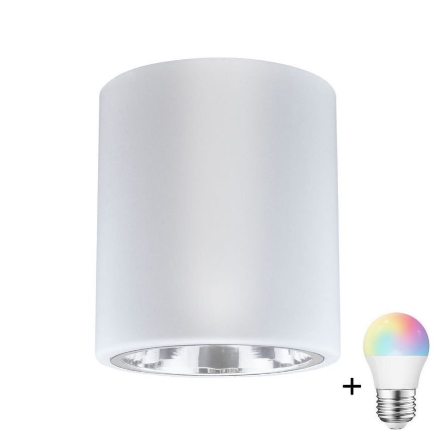 LED RGBW dimbar spotlampa JUPITER 1xE27/6,5 W/230 V 2700–6500 K Wi-Fi Ø 13 cm vit