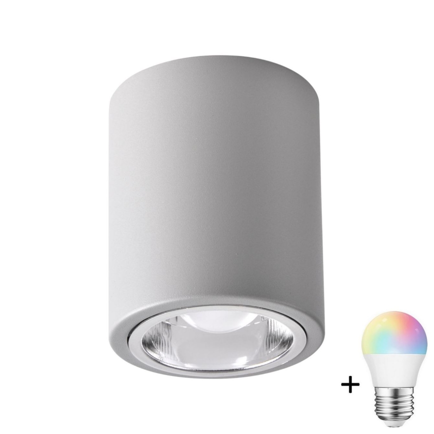 LED RGBW Dimbar spotlampa JUPITER 1xE27/6,5W/230V 2700-6500K Wi-Fi diam. 9,8 cm grå