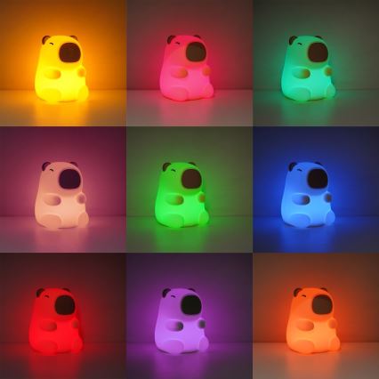 LED RGBW dimbar uppladdningsbar beröringsstyrd nattlampa för barn KAPYBARA LED/0,45W/5V 800 mAh