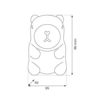 LED RGBW dimbar uppladdningsbar beröringsstyrd nattlampa för barn KAPYBARA LED/0,45W/5V 800 mAh