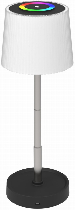 LED RGBW dimbar utomhusbordslampa LED/2W/5V IP44 1200 mAh grå
