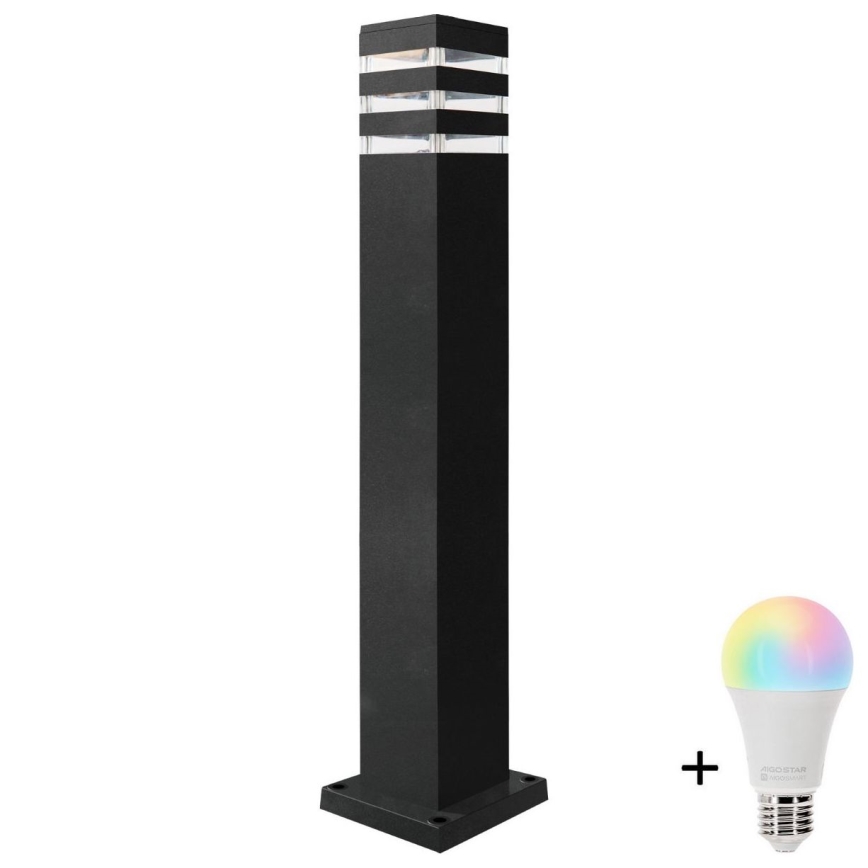 LED RGBW dimbar utomhuslampa TEKSAS 1xE27/12W/230V 2700-6500K Wi-Fi 74 cm IP44 antracit