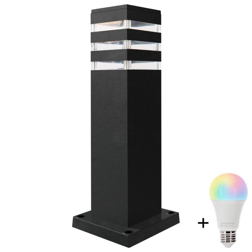 LED RGBW dimbar utomhuslampa TEKSAS 1xE27/12W/230V 2700–6500K Wi‑Fi 44 cm IP44 antracit