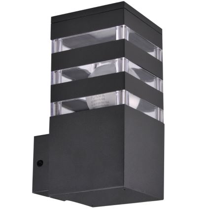 LED RGBW dimbar utomhusvägglampa TEKSAS 1xE27/12W/230V 2700-6500K Wi-Fi IP44 antracit