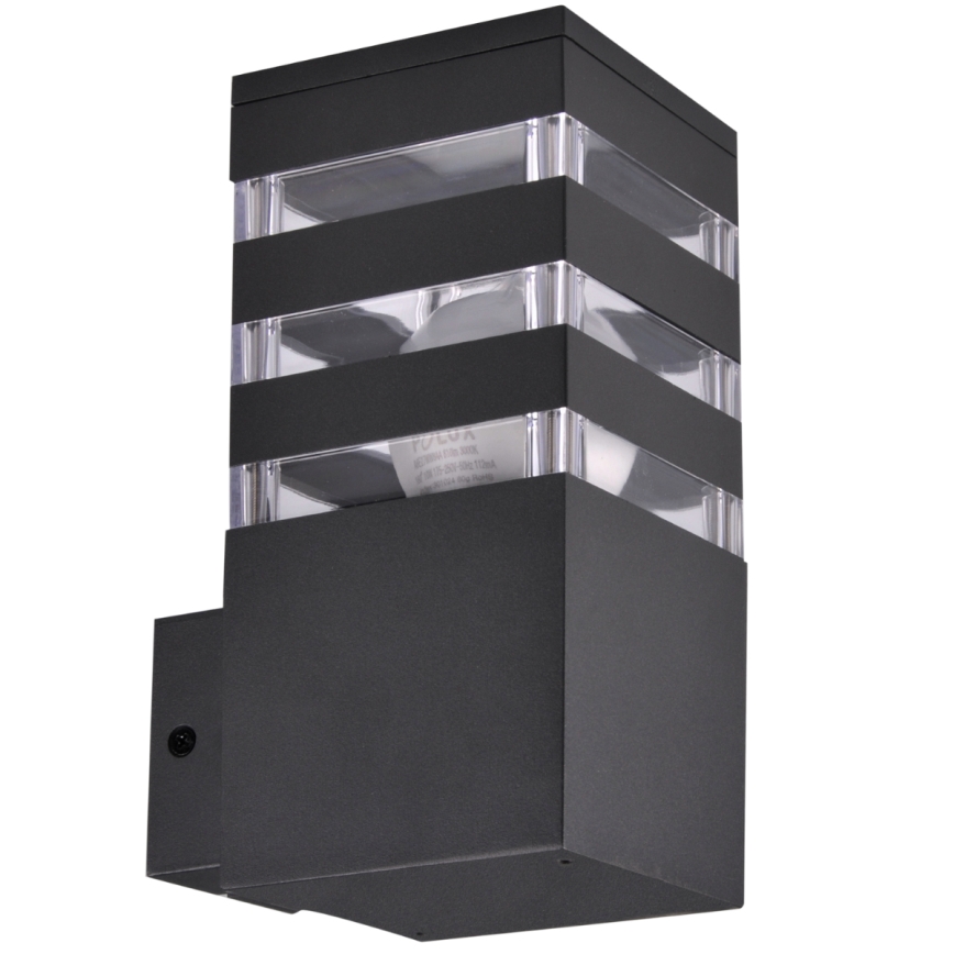 LED RGBW dimbar utomhusvägglampa TEKSAS 1xE27/12W/230V 2700-6500K Wi-Fi IP44 antracit