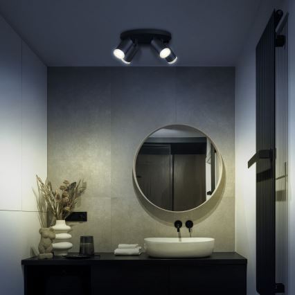 LED RGBW dimbart badrumsspot TURYN 4xGU10/6,5W/230V 2700-6500K Wi-Fi IP44 svart