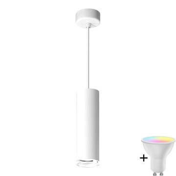 LED RGBW Dimmbar badlampa hängande TURYN 1xGU10/6,5W/230V 2700-6500K Wi-Fi IP44 vit