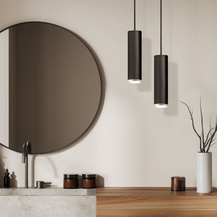 LED RGBW Dimmbar Badrumsarmatur hängande TURYN 1xGU10/6,5W/230V 2700-6500K Wi-Fi IP44 svart