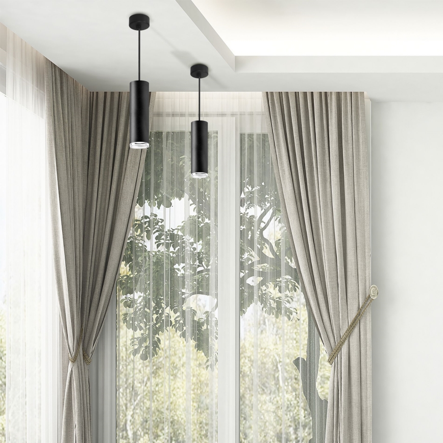 LED RGBW Dimmbar Badrumsarmatur hängande TURYN 1xGU10/6,5W/230V 2700-6500K Wi-Fi IP44 svart