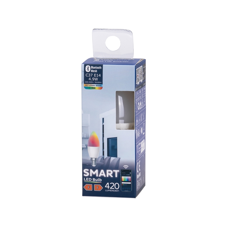 LED RGBW dimbar lampa C37 E14/4,9W/230V 2700-6500K - Aigostar