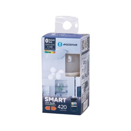 LED RGBW dimbar lampa G45 E14/4,9W/230V 2700-6500K - Aigostar