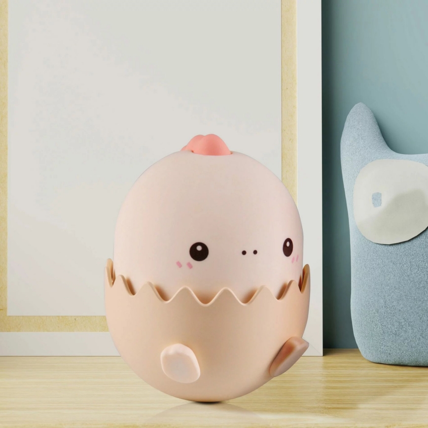 LED RGBW Ljusreglerad barns beröring lampa BABY DINO LED/0,75W/5V USB 1200 mAh rosa