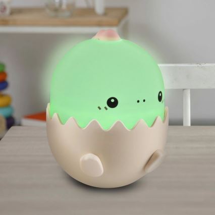 LED RGBW Ljusreglerad barns beröring lampa BABY DINO LED/0,75W/5V USB 1200 mAh rosa