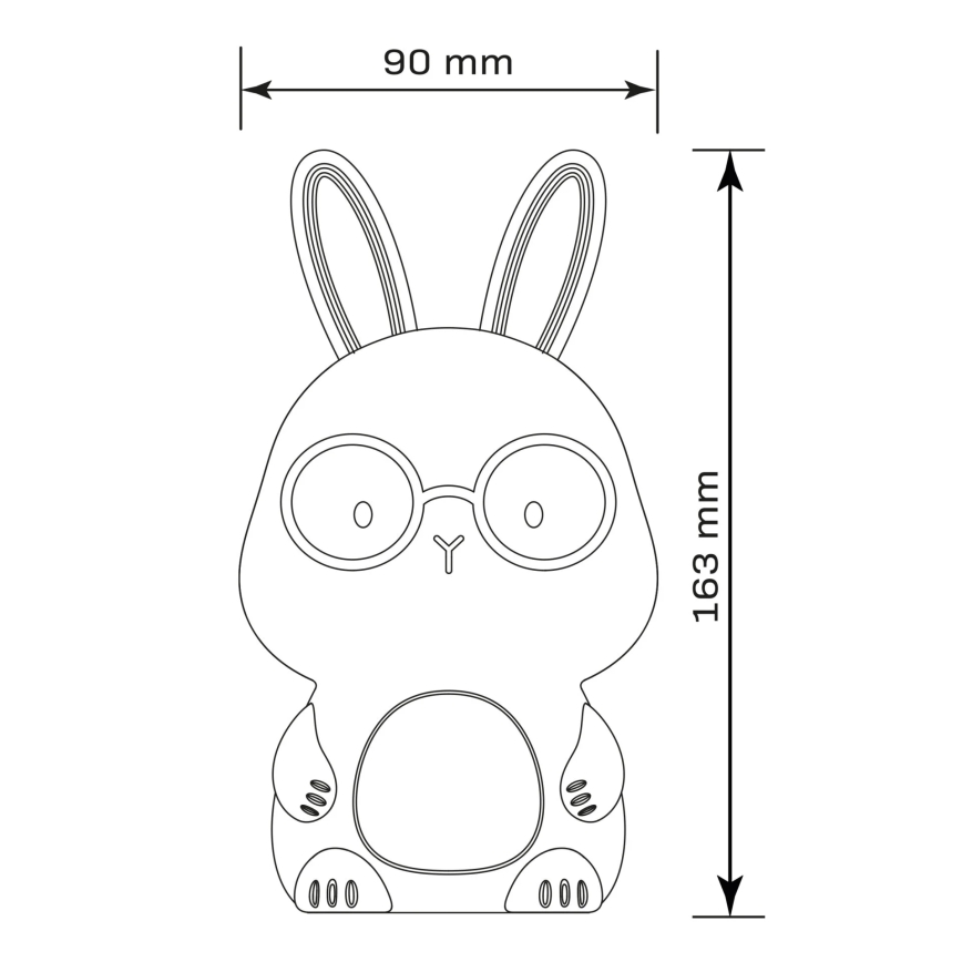 LED RGBW Ljusreglerad barns beröring lampa FLORKA LED/1W/5V USB 1200 mAh kanin blå