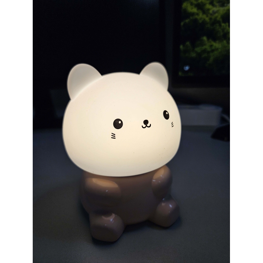 LED RGBW Ljusreglerad barns beröring lampa LED/1W/5V USB 1200 mAh katt