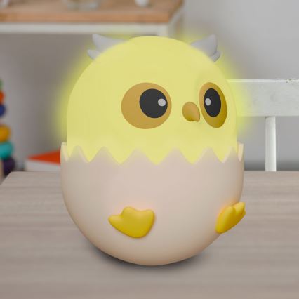 LED RGBW Ljusreglerad barns beröring lampa OWL LED/1W/5V USB 1200 mAh uggla rosa