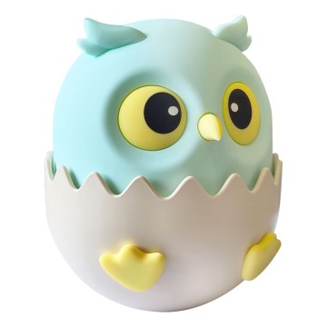 LED RGBW Ljusreglerad barns beröring lampa OWL LED/1W/5V USB 1200 mAh uggla blå