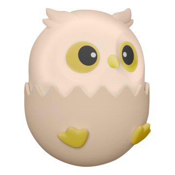 LED RGBW Ljusreglerad barns beröring lampa OWL LED/1W/5V USB 1200 mAh uggla rosa