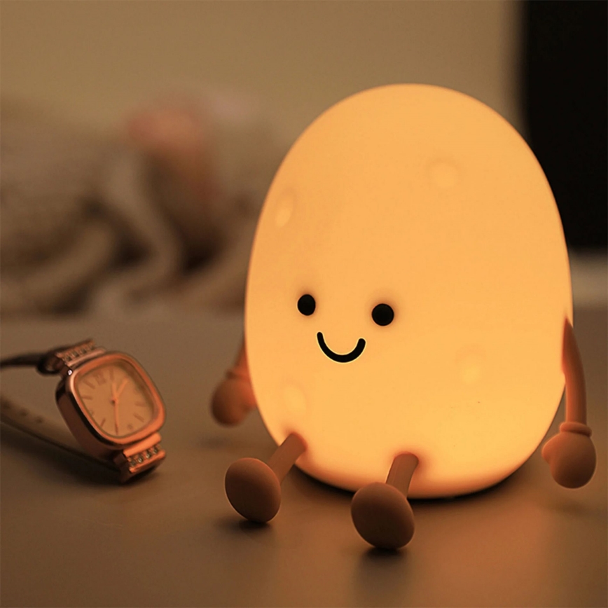 LED RGBW Ljusreglerad barns beröring lampa POTATO LED/2W/5V USB 1200 mAh potatis