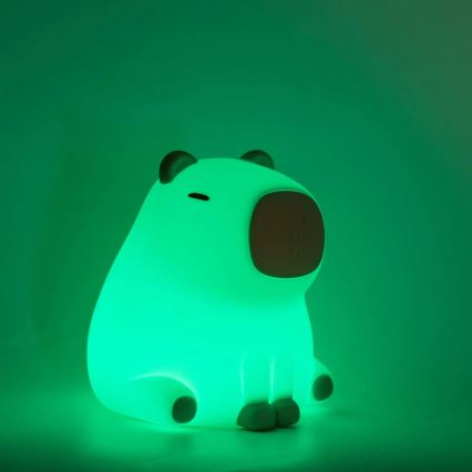 LED RGBW Ljusreglerad barns beröring lampa LED/1W/5V USB 1200 mAh capybara