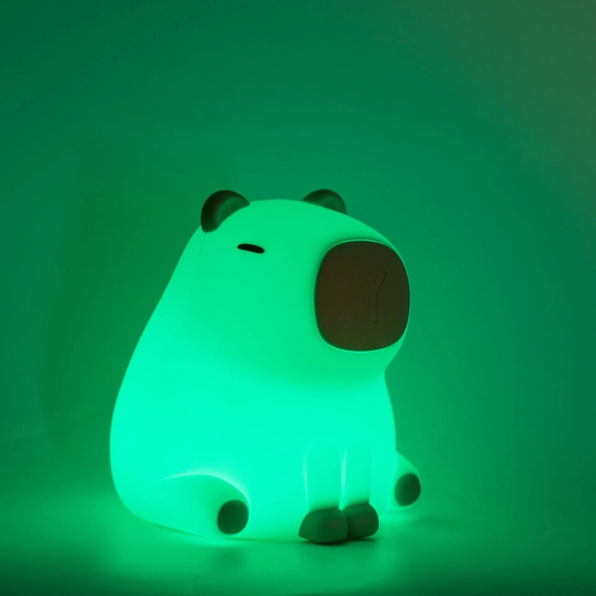 LED RGBW Ljusreglerad barns beröring lampa LED/1W/5V USB 1200 mAh capybara