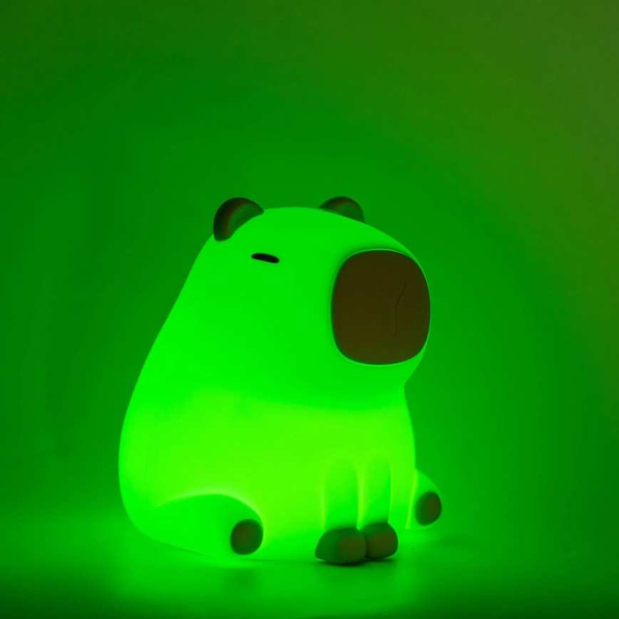 LED RGBW Ljusreglerad barns beröring lampa LED/1W/5V USB 1200 mAh capybara