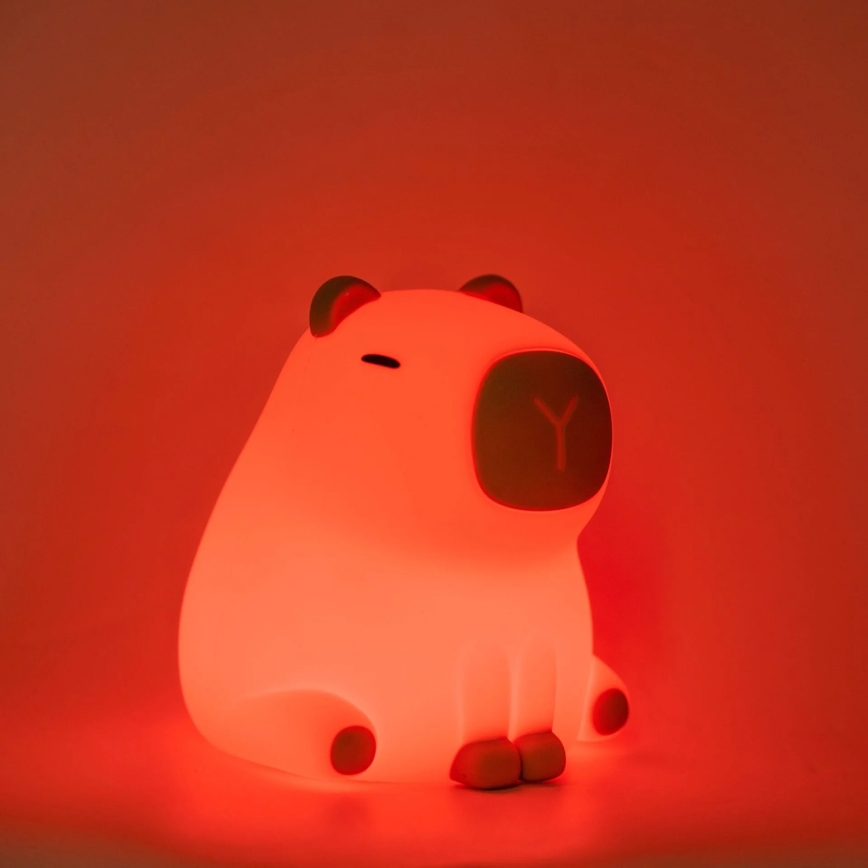 LED RGBW Ljusreglerad barns beröring lampa LED/1W/5V USB 1200 mAh capybara
