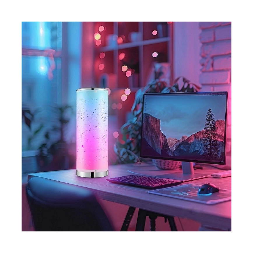 LED RGBW Ljusreglerad bordslampa STELLA MINI LED/5W/5V + fjärrkontroll