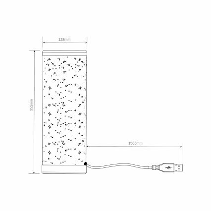 LED RGBW Ljusreglerad bordslampa STELLA MINI LED/5W/5V + fjärrkontroll