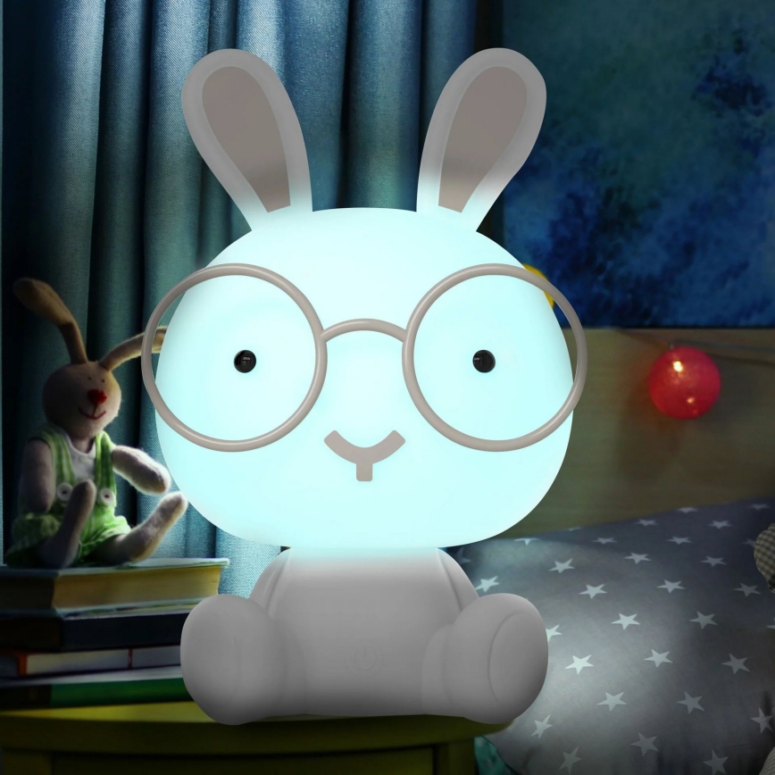 LED RGBW Ljusreglerad children's natt liten lampa LED/2,5W/230V kanin vit
