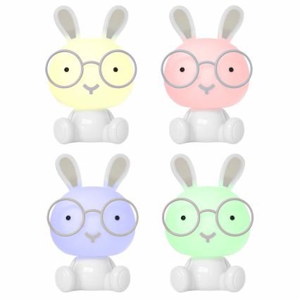 LED RGBW Ljusreglerad children's natt liten lampa LED/2,5W/230V kanin vit