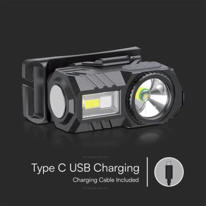 LED RGBW Ljusreglerad rechargeable headlamp USB LED/3W/5V IP43 190 lm 24 h
