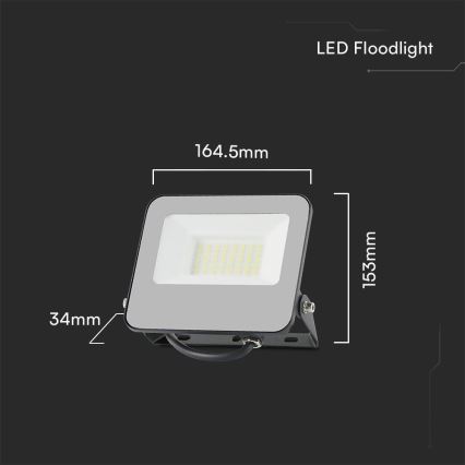 LED RGBW Ljusreglerad strålkastare LED/30W/230V IP65 grå + fjärrkontroll